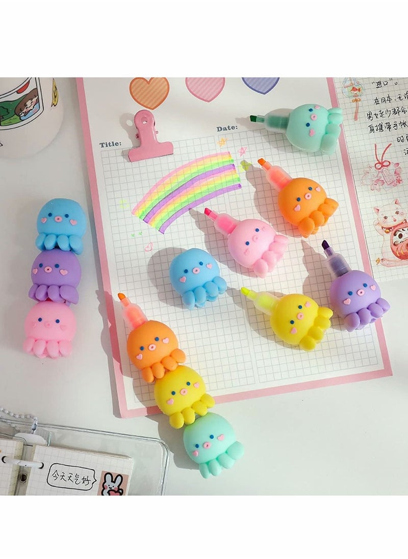 Generic Highlighters, Colorful Octopus Shaped Highlighter, Pastel Highlighter Set Cute Silicone Octopus Highlighter Pens, for Adults Kids Students Writing Graffiti School Office Supplies, 6 PCS  - Image 5