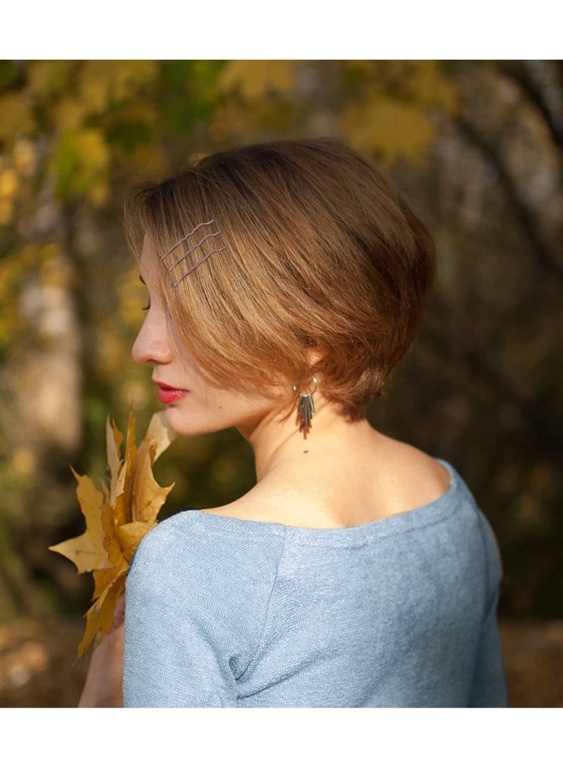 ORiTi 100 Pcs Bobby Pins, Black & Brown Color Hair Grips, Hair Pins for Women (5.5cm / 2 Inches), Metal Wavy Black Bob Pins Hair Clips, Ideal For All Hair Types - Image 5