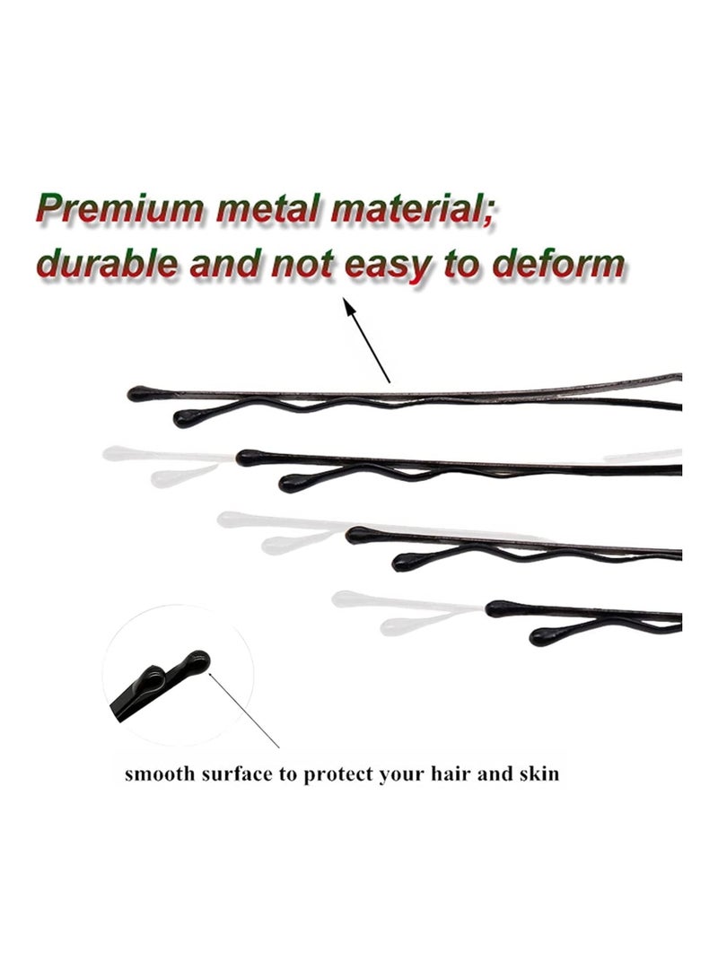 ORiTi 100 Pcs Bobby Pins, Black & Brown Color Hair Grips, Hair Pins for Women (5.5cm / 2 Inches), Metal Wavy Black Bob Pins Hair Clips, Ideal For All Hair Types - Image 3