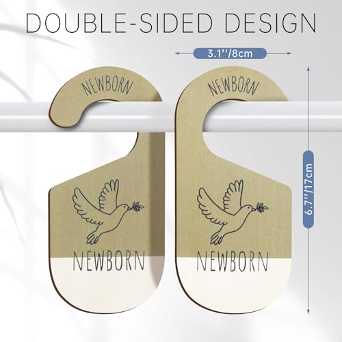 ITDYB Baby Closet Dividers for Clothes Organizer - Set of 8 Wooden Double-Sided Baby Clothes Size Dividers form Newborn to Toddler for Daily Gender-Neutral Baby Nursery Decor - Image 3