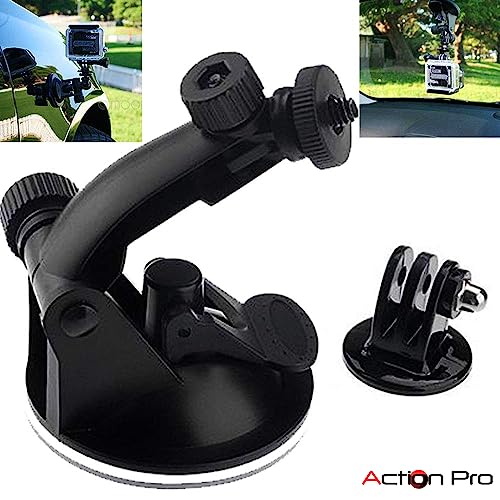 Action Pro Car Suction Cup Window Glass Mount Holder Tripod Adaptor Camera Accessories Compatible with GoPro 13 12 11 10 9 8 7 6 5 4 3+ 3 SJCAM Yi 4K Eken & Other Action Cameras - Image 5
