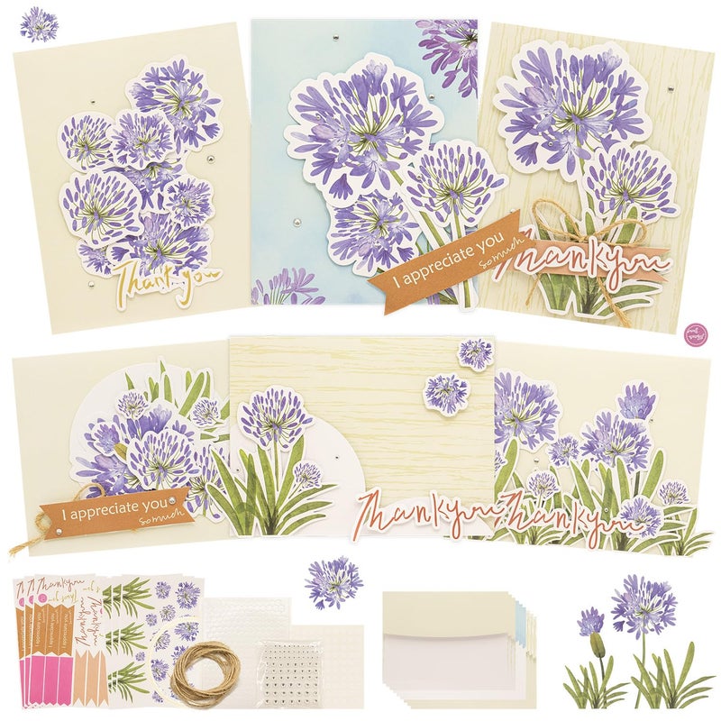 CREATIVETREES DIY Card Making Kit for Adults Flower Appreciation -Themed & Thank You Cards with Envelopes for Birthdays, Weddings, Teachers, Parents, and Gift Giving (9 Sets) - Image 1