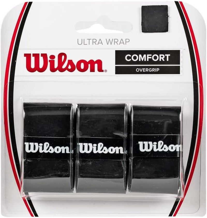 WILSON Sporting Goods Ultra Wrap Tennis Overgrip (3-Pack), Black (WRZ403000) - Image 1
