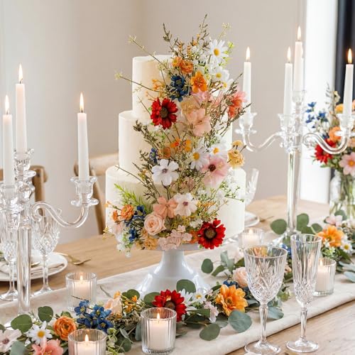 Canlierr 1 Set Wedding Cake Flowers Toppers Fall in Love Wildflowers Floral Cake Topper Decorations for Spring Summer Wedding Decorations Birthday Bridal Baby Shower Party - Image 4