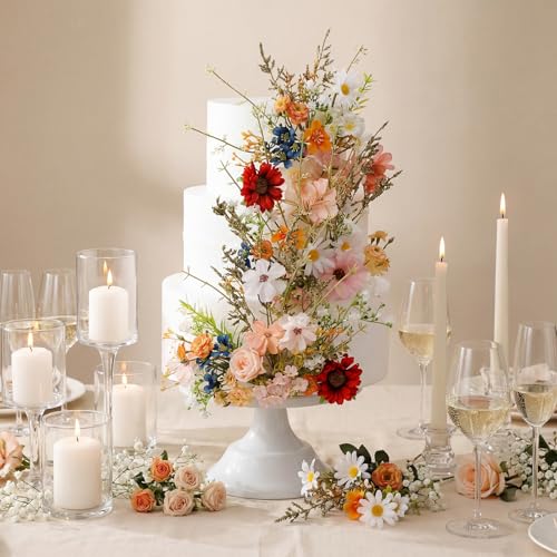 Canlierr 1 Set Wedding Cake Flowers Toppers Fall in Love Wildflowers Floral Cake Topper Decorations for Spring Summer Wedding Decorations Birthday Bridal Baby Shower Party - Image 1