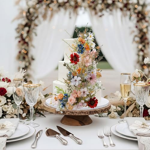 Canlierr 1 Set Wedding Cake Flowers Toppers Fall in Love Wildflowers Floral Cake Topper Decorations for Spring Summer Wedding Decorations Birthday Bridal Baby Shower Party - Image 3