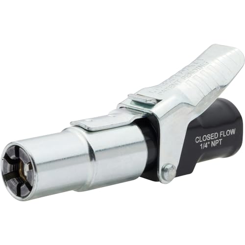 LockNFlate Locking Air Chuck - Six Steel Jaws Lock onto Any tire Valve - Won't Leak or pop Off - Rated to 150 PSI - Closed Flow - Image 1