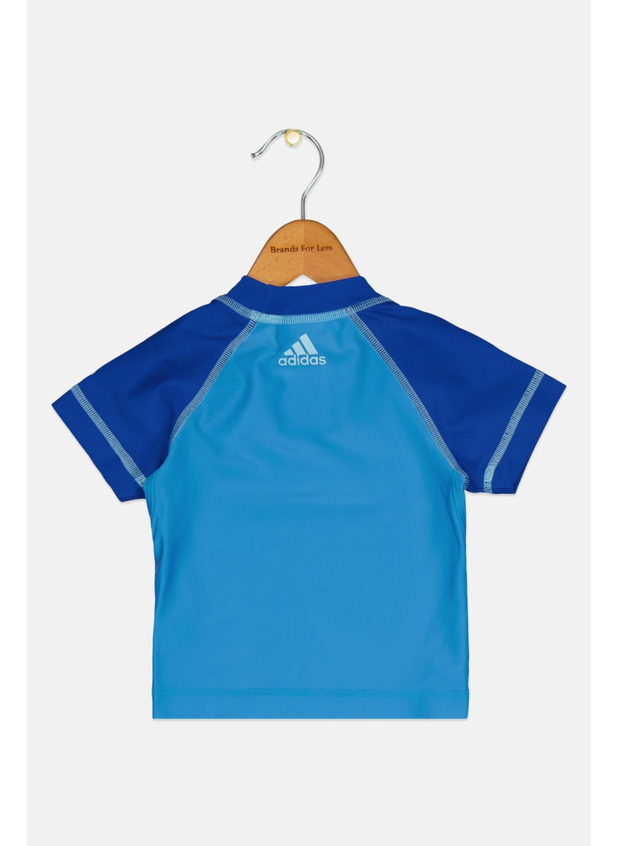 Adidas - Toddlers Boy Brand Logo Short Sleeve Rashguard , Light Blue - Image 1