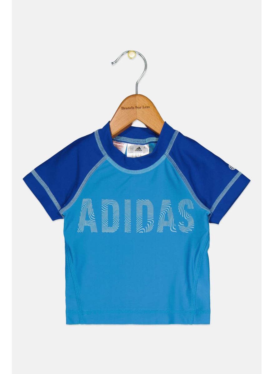 Adidas - Toddlers Boy Brand Logo Short Sleeve Rashguard , Light Blue - Image 1