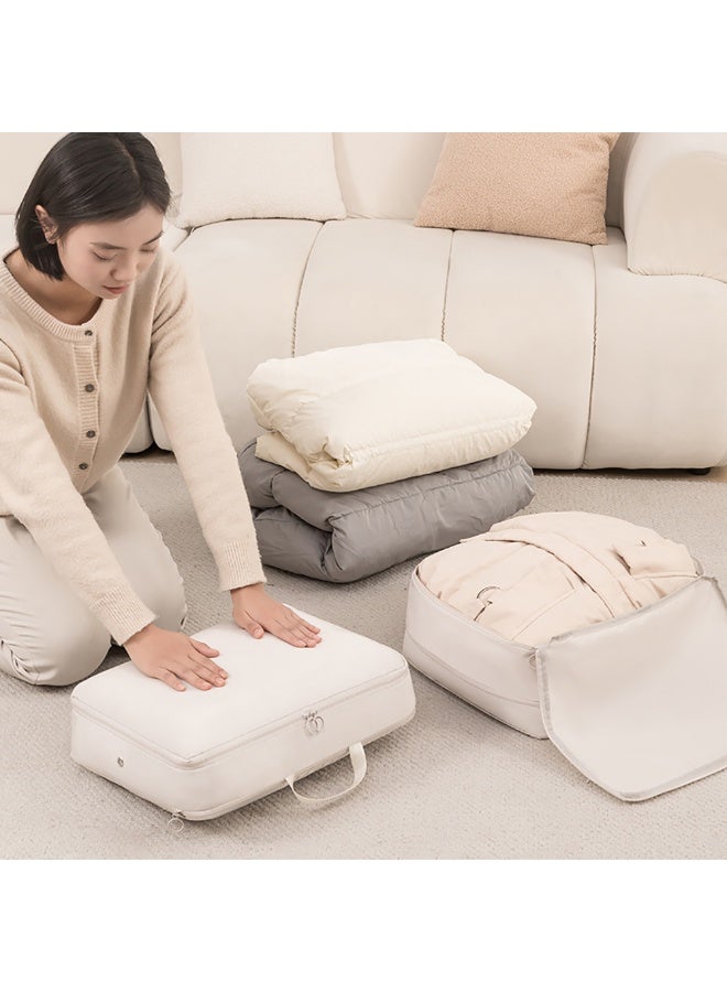 2 Pieces Travel Luggage Organizer for Carry On Luggage, Space Saving Compression Storage Bags for Clothes Organizer Travel and Home Use (Beige)  - Image 1