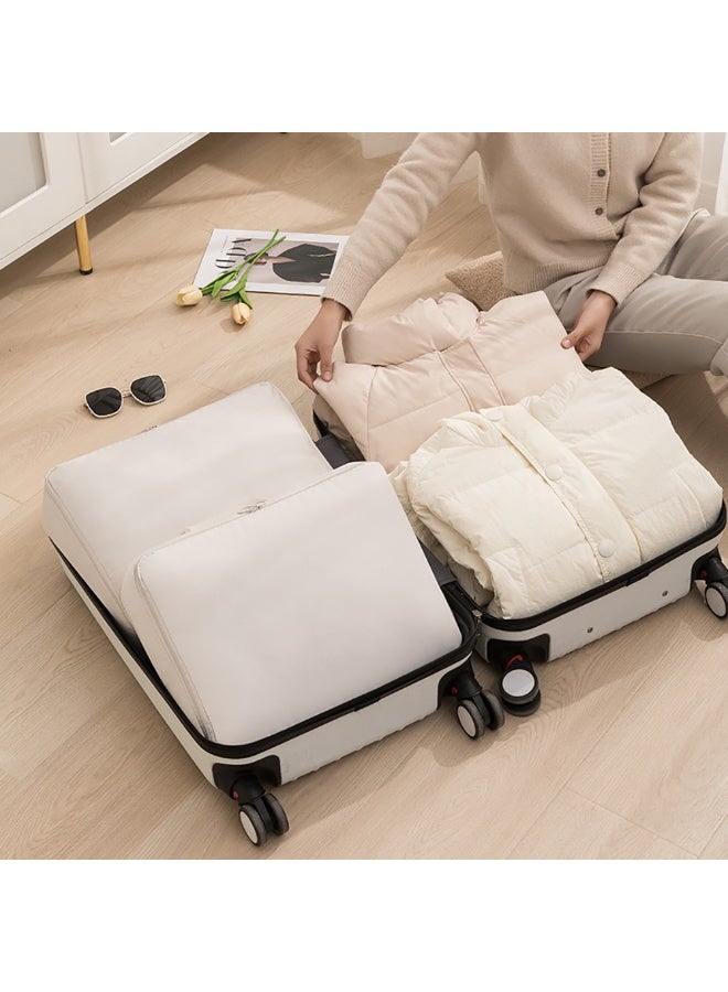2 Pieces Travel Luggage Organizer for Carry On Luggage, Space Saving Compression Storage Bags for Clothes Organizer Travel and Home Use (Beige)  - Image 3