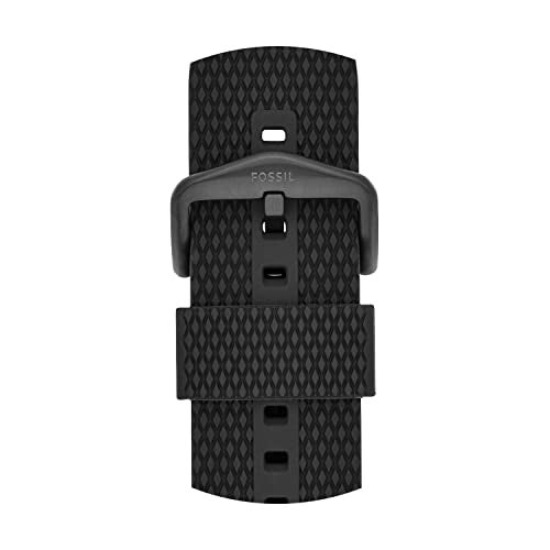 Fossil Men's 22mm Silicone Interchangeable Watch Band Strap, Color: Black (Model: S221430) - Image 4