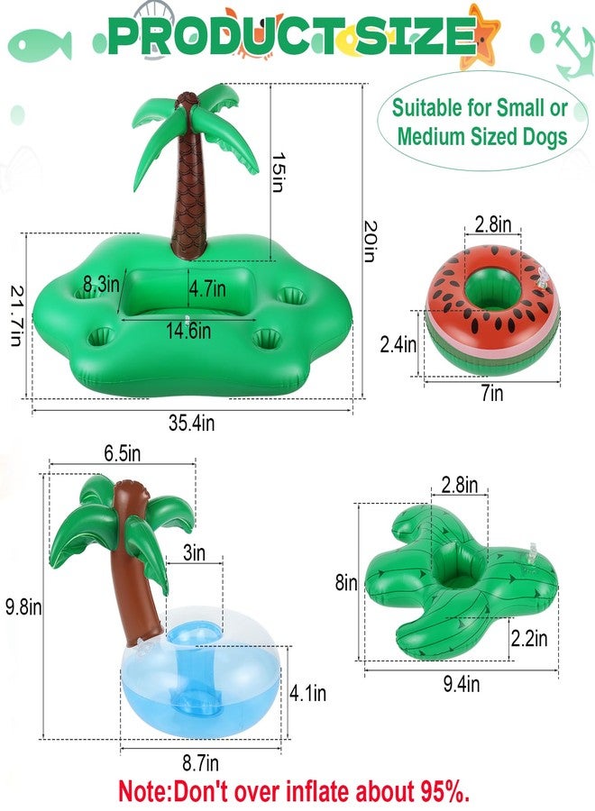 Hlimior Dog Pool Floats Set Inflatable Pet Float with Inflatable Drink Holder Floating Dog Water Toys Easy Set Up Doggy Pool Floats for Small Dog, Puppy and Doggies - Image 2