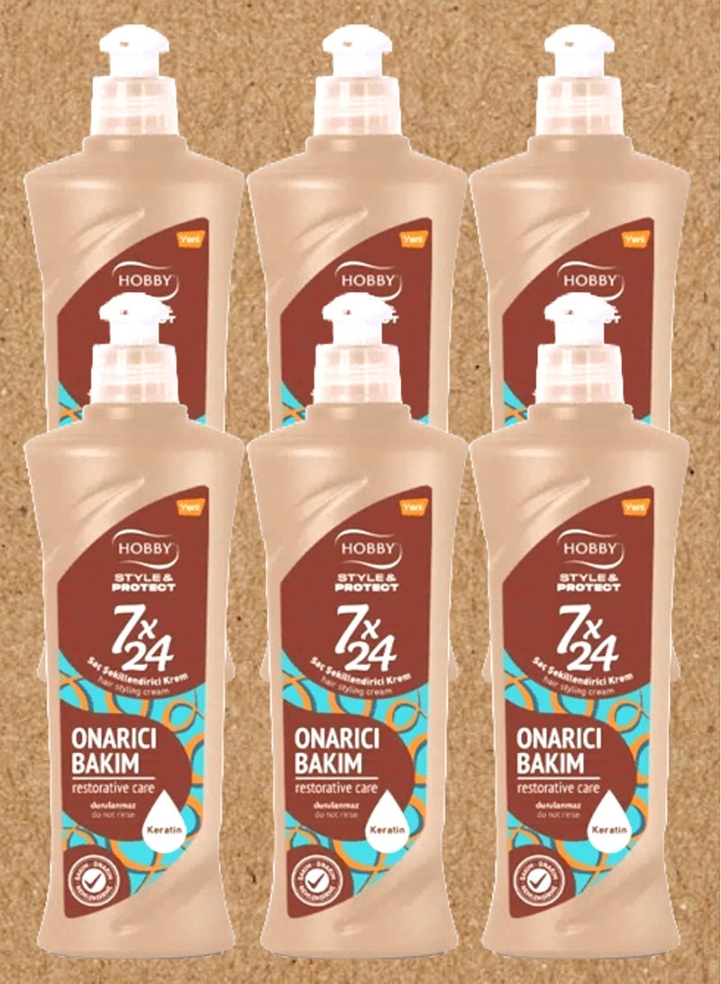 هوبي 6 قطع كريم 7 × 24 لشعرعناية الكيراتين 250 مل