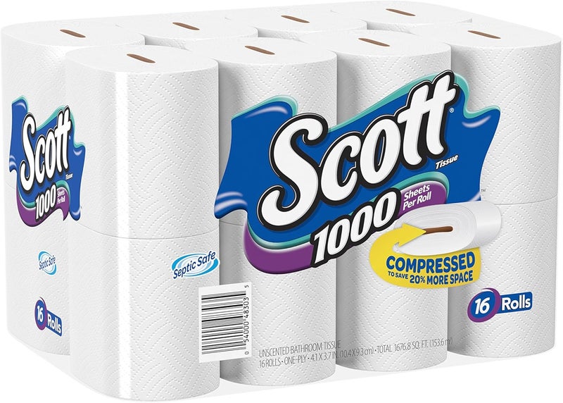 Scott 1000 Sheets Per Roll Toilet Paper, Bath Tissue, 16 Rolls (Pack of 1) - Image 2