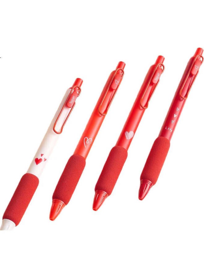 Lopet Red Gel Pen, Quick-Drying, Retractable, Red Ink, Teacher'S Pen For Practice, Stylish Water-Based Pen, Office Signature Pen, Stationery, Lt-2060 [Small Red Refill] - Image 3