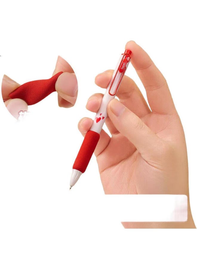 Lopet Red Gel Pen, Quick-Drying, Retractable, Red Ink, Teacher'S Pen For Practice, Stylish Water-Based Pen, Office Signature Pen, Stationery, Lt-2060 [Small Red Refill] - Image 2