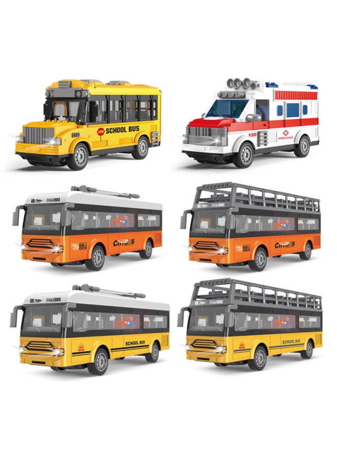 Children's Lighting Music Four-way 1:30 Simulation Double-layer Remote Control Bus School Bus Ambulance Model Toy Can Open The Door-Color:(box Batch Need To Contact Customer Service!) QH204-9D Double-decker Sightseeing Bus 1.2kg  - Image 2