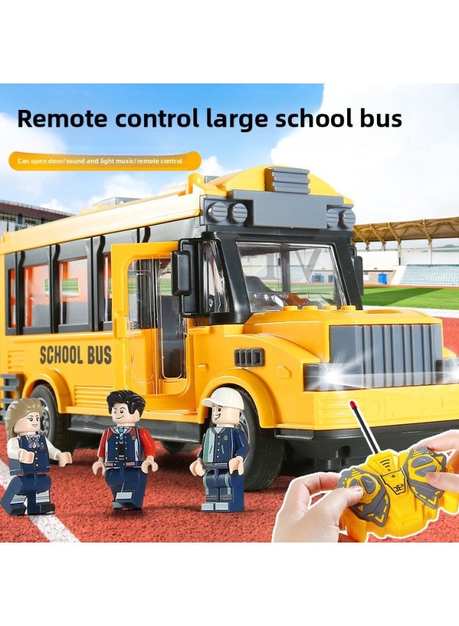 Children's Lighting Music Four-way 1:30 Simulation Double-layer Remote Control Bus School Bus Ambulance Model Toy Can Open The Door-Color:(box Batch Need To Contact Customer Service!) QH204-9D Double-decker Sightseeing Bus 1.2kg  - Image 4
