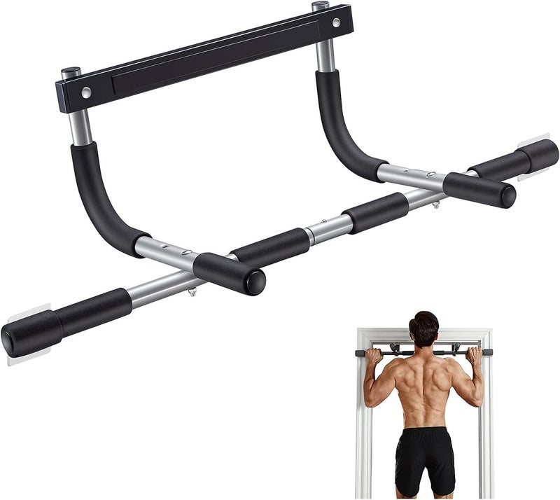 CITY STAR® Doorway Pull Up Bar, Upper Body Fitness Exercise Bar Thick Steel Multiple Grip Strength for Doorway | Portable Indoor Fitness Workout Bar for Home Gym
