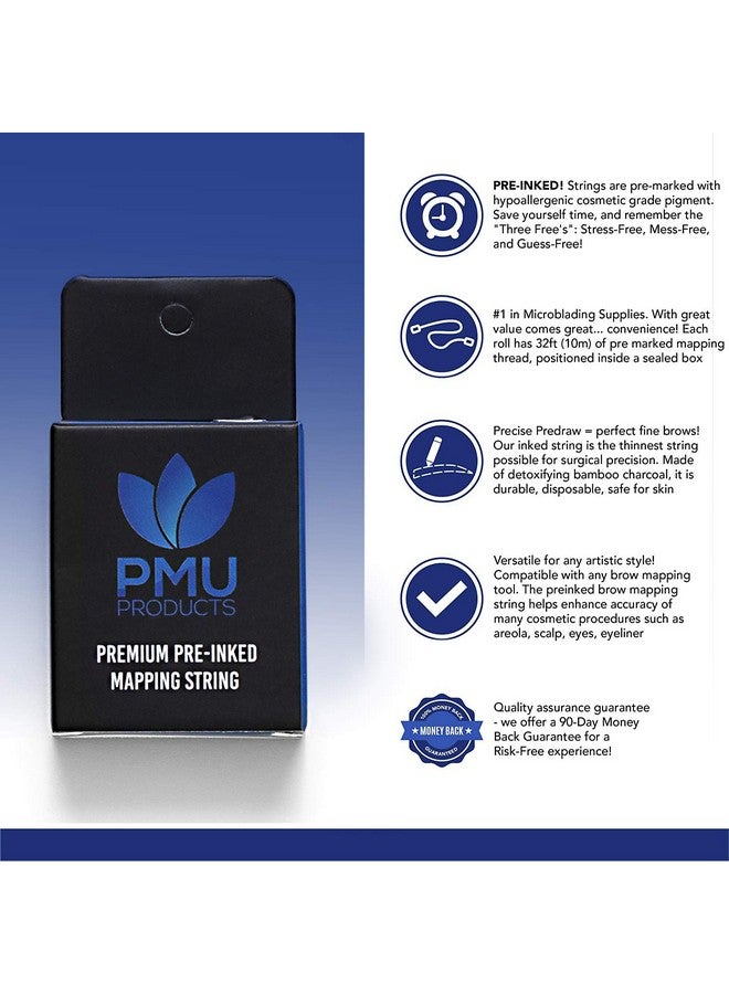 The Original Pre-Inked Microblading String For Brow Mapping - Measuring Tool For Marking Symmetrical Eyebrows (Pack Of 1)