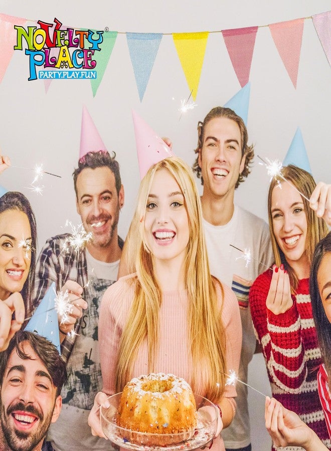 Novelty Place 26 Feet Pastel Color Pennant Banner Flags, 24 Multicolor Burlap Pastel Triangle Bunting Flags (5x7 in) - Indoor/Outdoor Garland Party Decorations for Bithday, Classroom, Shops, Carnival - Image 5