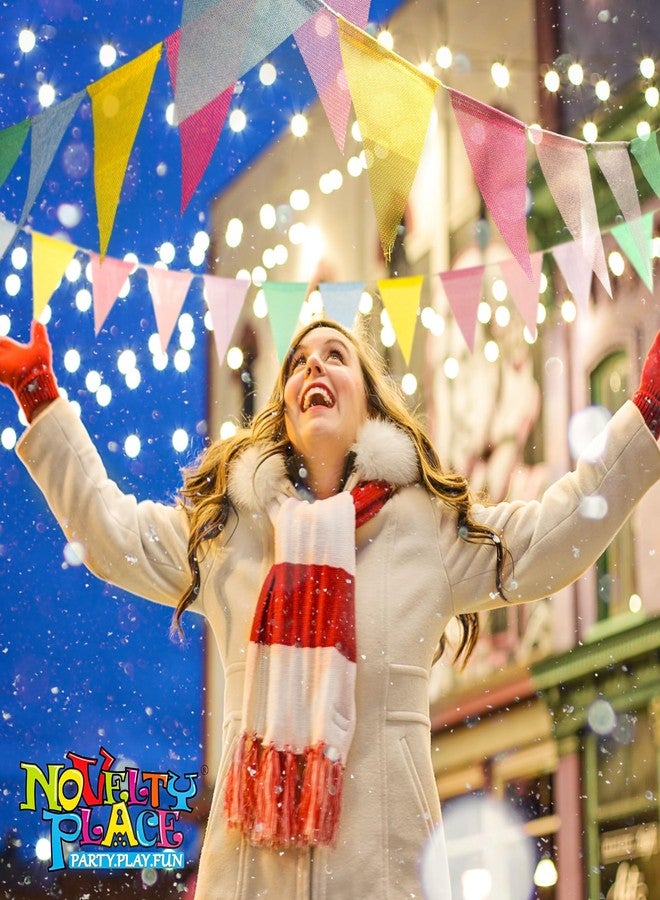 Novelty Place 26 Feet Pastel Color Pennant Banner Flags, 24 Multicolor Burlap Pastel Triangle Bunting Flags (5x7 in) - Indoor/Outdoor Garland Party Decorations for Bithday, Classroom, Shops, Carnival - Image 4