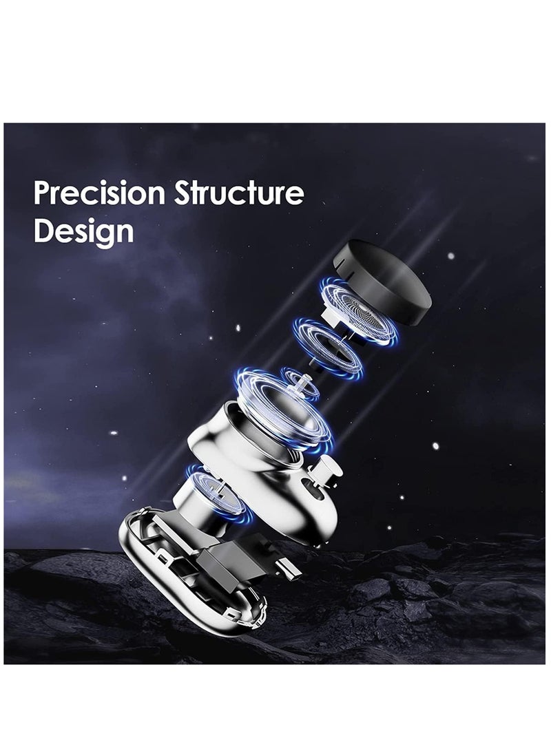 USB Mini Shaver Pocket Portable Electric Shaver, 2023 New Travel Electric Razor Round Shaving Machines for Men, Wet Dry Magic Rechargeable Mini Shavers Mens Electric Razors for Shaving Face (Black) - Image 4