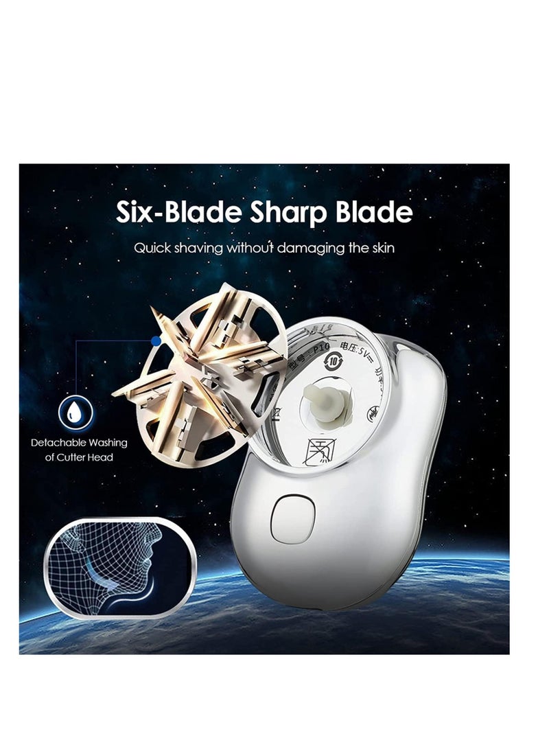 USB Mini Shaver Pocket Portable Electric Shaver, 2023 New Travel Electric Razor Round Shaving Machines for Men, Wet Dry Magic Rechargeable Mini Shavers Mens Electric Razors for Shaving Face (Black) - Image 5