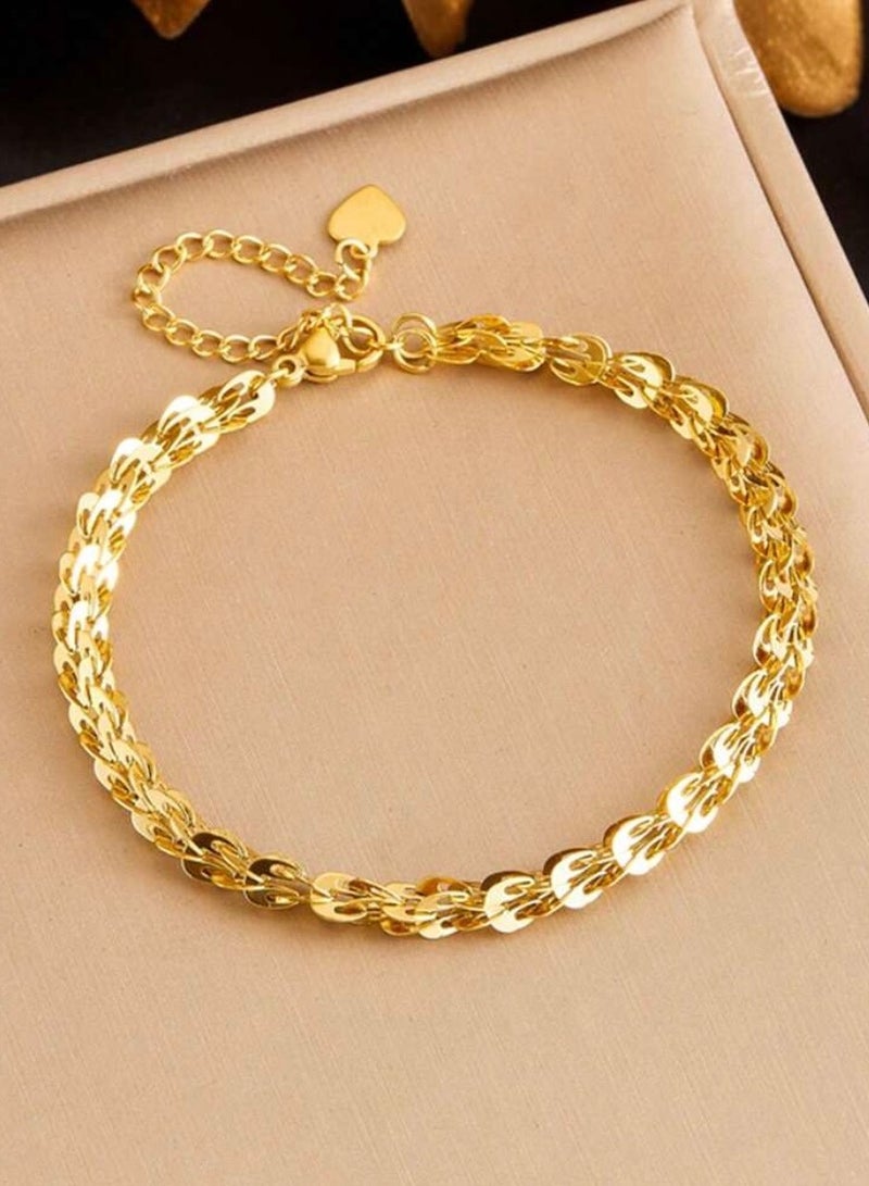 Equal Elegant & High Quality Stainless Steel Gold Plated Bracelet Bangle For Women - Image 2