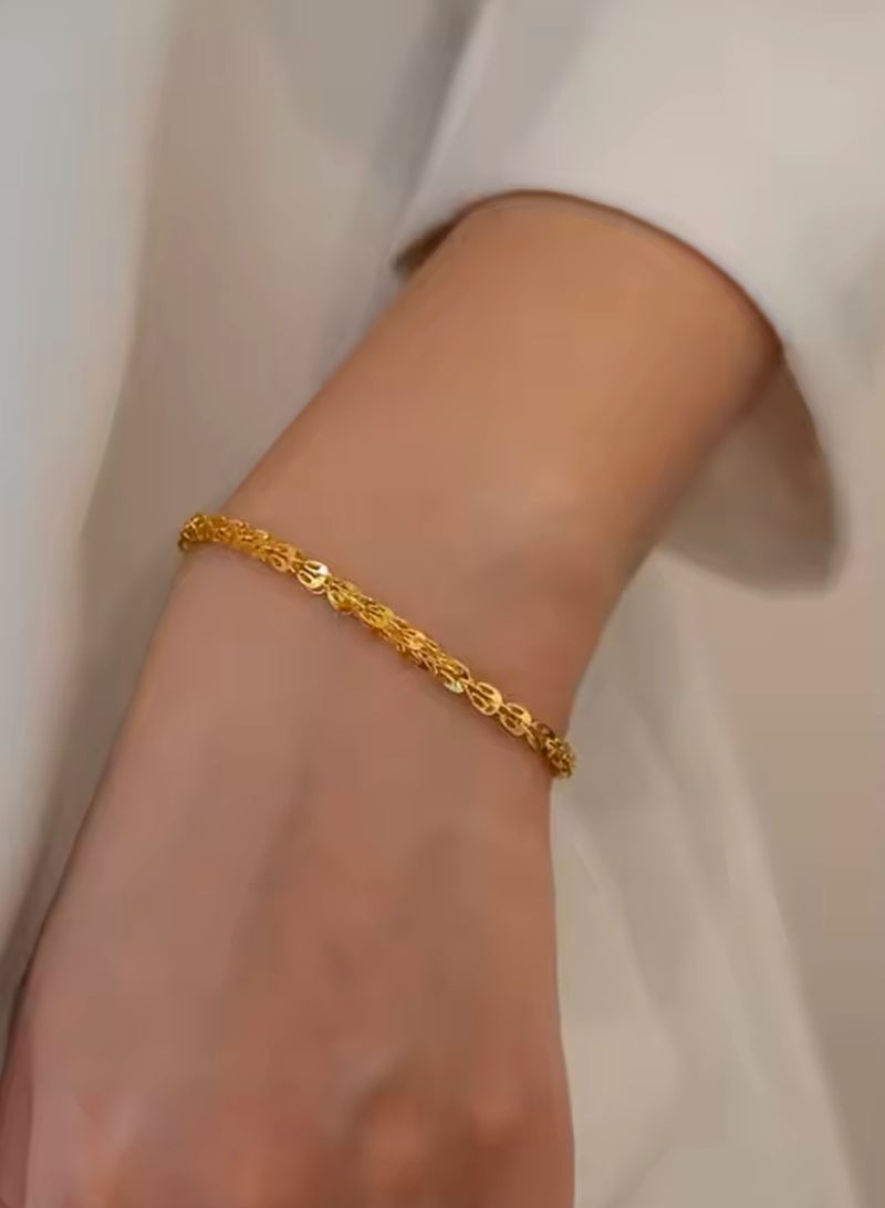 Equal Elegant & High Quality Stainless Steel Gold Plated Bracelet Bangle For Women - Image 1