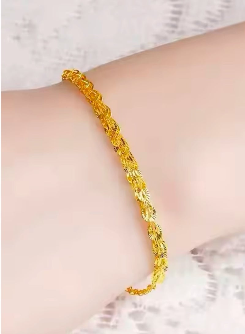 Equal Elegant & High Quality Stainless Steel Gold Plated Bracelet Bangle For Women - Image 3