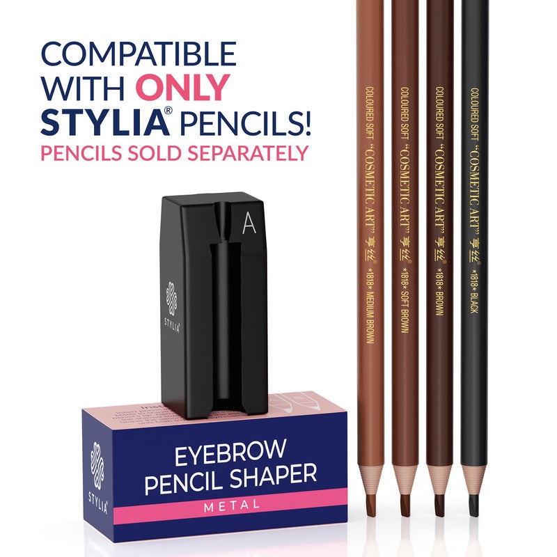Stylia 4-in-1 Plastic Duckbill-Shape Eyebrow Pencil Shaper - Eye Makeup Shaping Tool for Waterproof Peel Off Brow Pencils - Compact Cosmetic Shaper for Beginners & Professional - Image 2