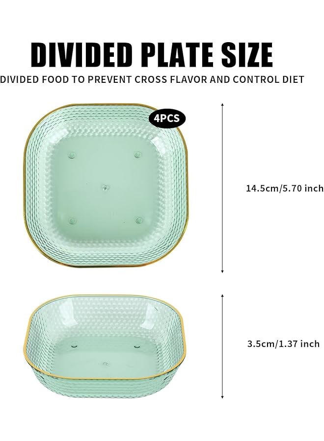 Tableware Fruit Bowl Set Of 4 Stackable Small Dessertd Bowls Gold Edge Snacks Serving Plates Vegetable Basket Holders For Countertops Decorative Candy Tray Home Office Reusable Plastic Bone Spitting - Image 4