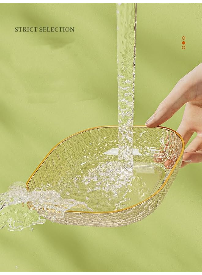 Tableware Fruit Bowl Set Of 4 Stackable Small Dessertd Bowls Gold Edge Snacks Serving Plates Vegetable Basket Holders For Countertops Decorative Candy Tray Home Office Reusable Plastic Bone Spitting - Image 5