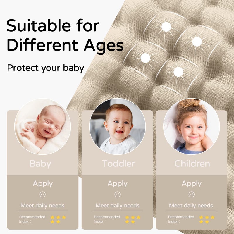 Yoofoss Hooded Baby Towels for Newborn 2 Pack 100% Muslin Cotton Baby Bath Towel with Hood for Babies, Infant, Toddler and Kids, Large 32x32Inch, Soft and Absorbent Newborn Essential - Image 5