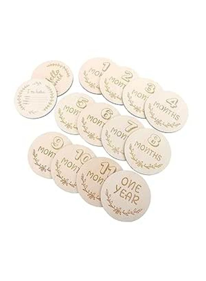 Newborn Monthly Milestone Cards Set For Baby Photography Props Beautiful Grain Texture - Image 1