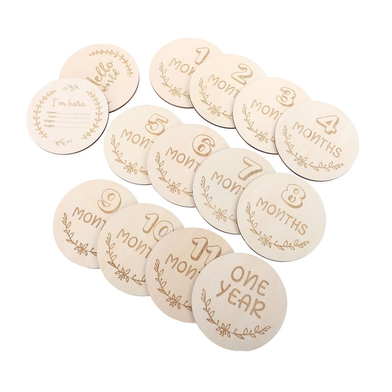 Newborn Monthly Milestone Cards Set For Baby Photography Props Beautiful Grain Texture - Image 2