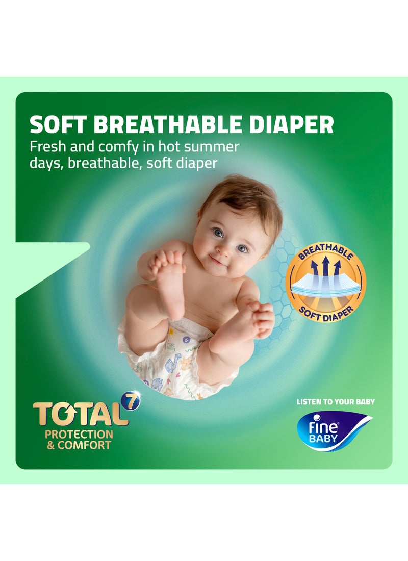 Fine Baby Total 7 Diapers, Size 5 Maxi (11–18 kg) Superior Protection & Comfort, Extra Absorbent, Improved Formula - Image 4