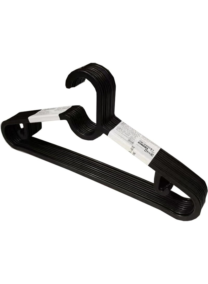 Black Plastic Hangers 10 PCS Space Saving for Coat Pants Dress, Non-Slip Lightweight Thick Clothes Hangers for Closet Dorm - Image 1