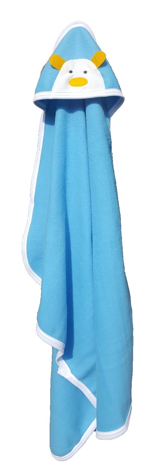 BRANDONN Newborn Combo of Shearing Velvet and Fleece Hooded Baby Blanket (Pack of 2, Blue) - Image 3