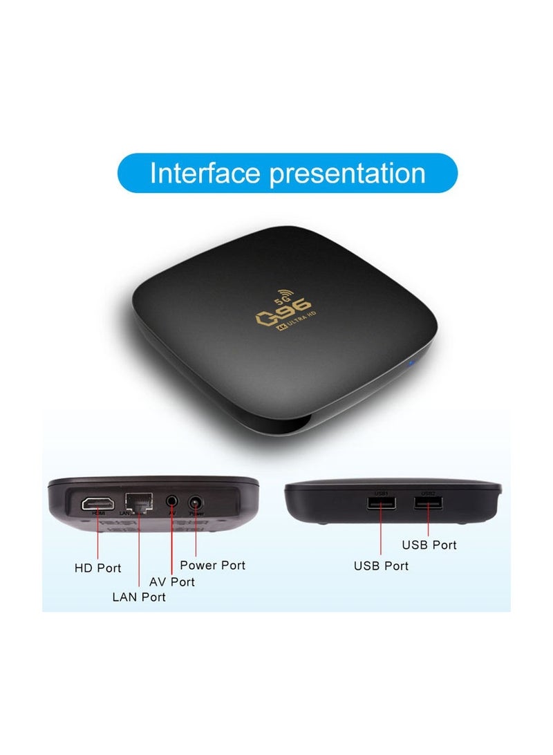Wownect Mini Smart Android 10.0 Tv box [2GB / 16GB] Amlogic S905L Quad Core 2.4G / 5G WIFI 4K H265 Media Player Quad Core Android TV Box Set Q96 Black - Image 5