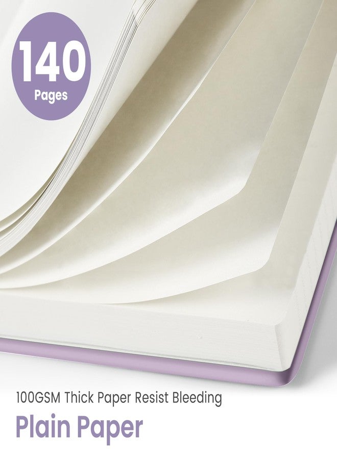 Taja Blank Spiral Journal Notebook for Women & Men, 140 Pages, Sketch Book, Plain Notebook for Drawing & Sketching, Journals for Creative Writing, A5(6"x8") - Purple - Image 2