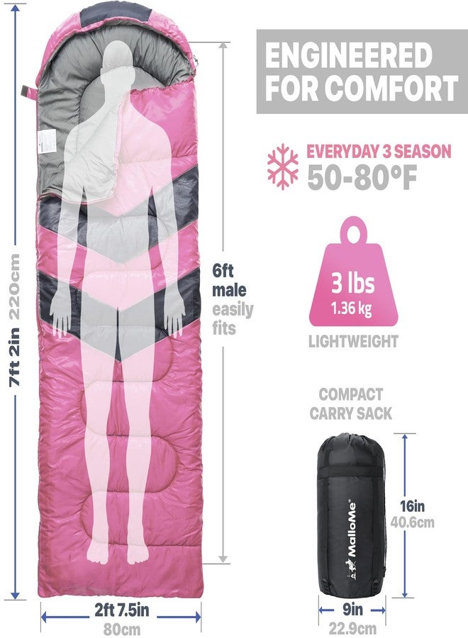 MalloMe Camping Sleeping Bags for Adults - Compact Sleeping Bag for Hiking, Backpacking, Cold Weather & Warm - Lightweight Packable Travel Gear Summer & Winter - Kids Girls Boys 1 & Double 2 Person - Image 2
