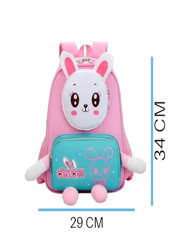 Wizplex Small School Bag for Kids For Nursery/Pre| Dangling Tiger/Bunny Soft Toy Legs Design Bag for Travel, Leisure for kids 3-5 years old (Red) - Image 3