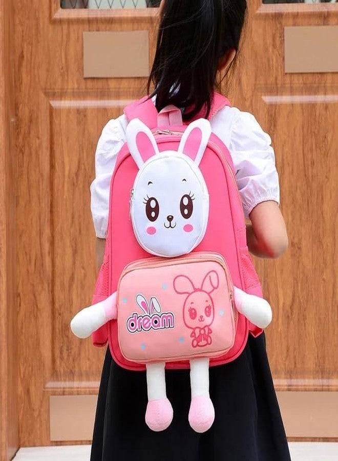 Wizplex Small School Bag for Kids For Nursery/Pre| Dangling Tiger/Bunny Soft Toy Legs Design Bag for Travel, Leisure for kids 3-5 years old (Red) - Image 5