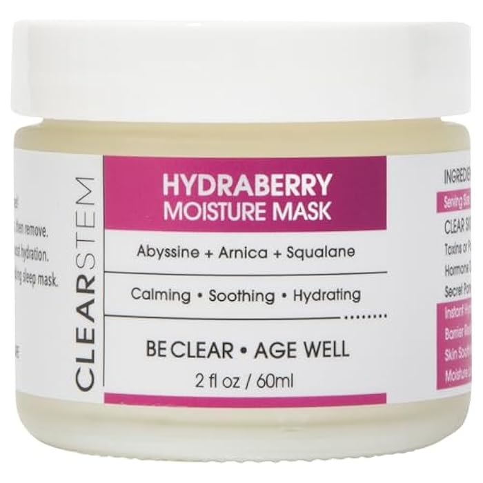 CLEARSTEM HYDRABERRY Hydrating Face Mask for Women - Night Mask for Sleeping for Women with Ceramides, Arnica & Magnesium PCA - Overnight Mask for Evening Hydration to Nourish & Protect Skin Barrier - Image 1