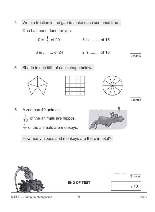 KS2 Maths 10-Minute Tests: Fractions & Decimals - Year 4  - Image 5