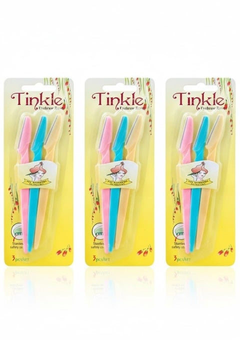 ثلاث قطع من مجموعة شفرات تحديد الحواجب مكونة من 3 قطع