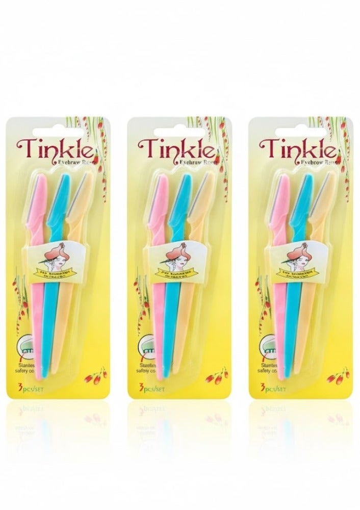 Three Pieces of Eyebrow shaping razor set, 3 pieces,